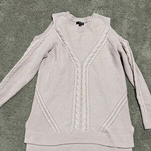 Cable Knit Cold Shoulder Sweater